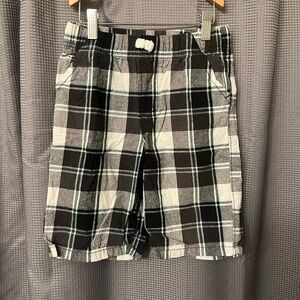 Jumping Beans Plaid Kids Shorts - Black, White, and Gray